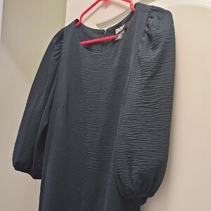 DKNY Textured Dark Green Dress